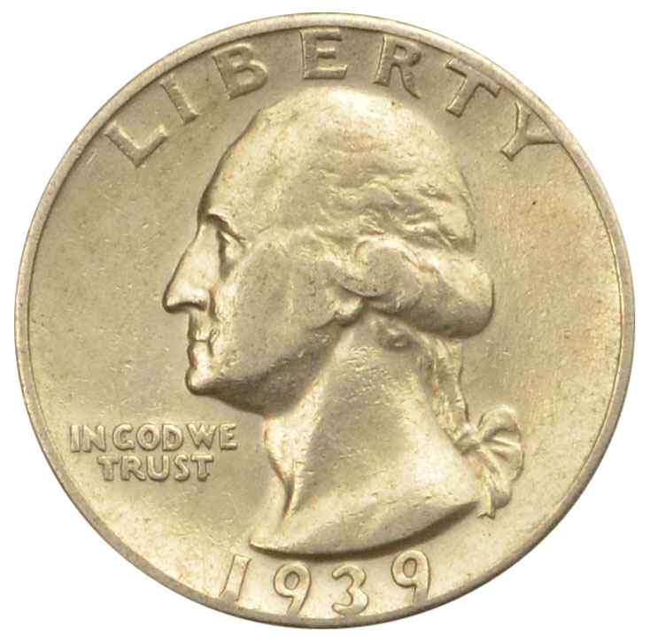 25 центов (Quarter dollar) 1939 года США VF-XF 80042 в Киеве
