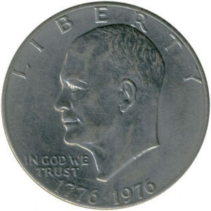 1 доллар (dollar) 1976 года, 200 лет Независимости США, Эйзенхауэр ...